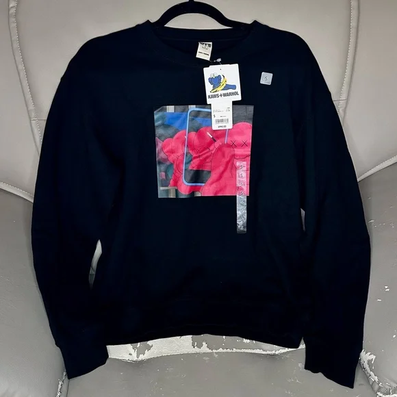 Uniqlo x KAWS + Warhol Graphic Sweatshirt Black size S - Picture 7 of 13